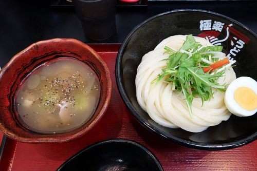 極楽うどん　ＴＫＵ　＠ 冷し鶏つけ麺　（２０１９年７月シルバー会員以上限定）