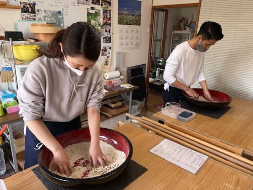 初めてのそば打ち体験。