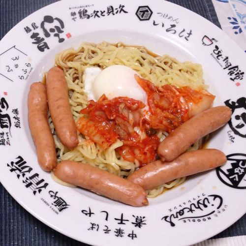 お家で、『マルちゃん正麺 醤油味』アレンジ♪　夏冷やし！まぜそば＆つけめん　　220712